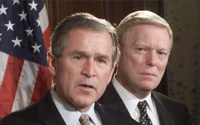 Dick Gephardt and George W. Bush